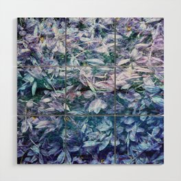 blue purple floral fairy bed Wood Wall Art