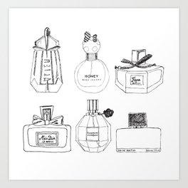 Boudoir Glamour Perfumes Print Art Print