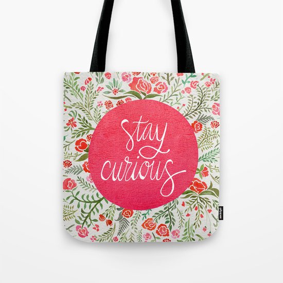 Stay Curious – Pink & Green Tote Bag