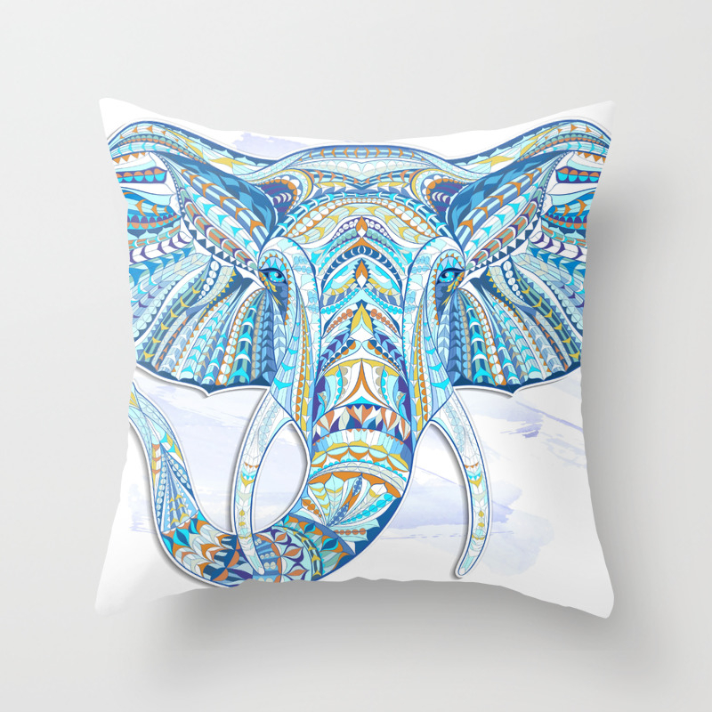 The Pillow Collection Ninian Solid Blue Down Filled Throw Pillow