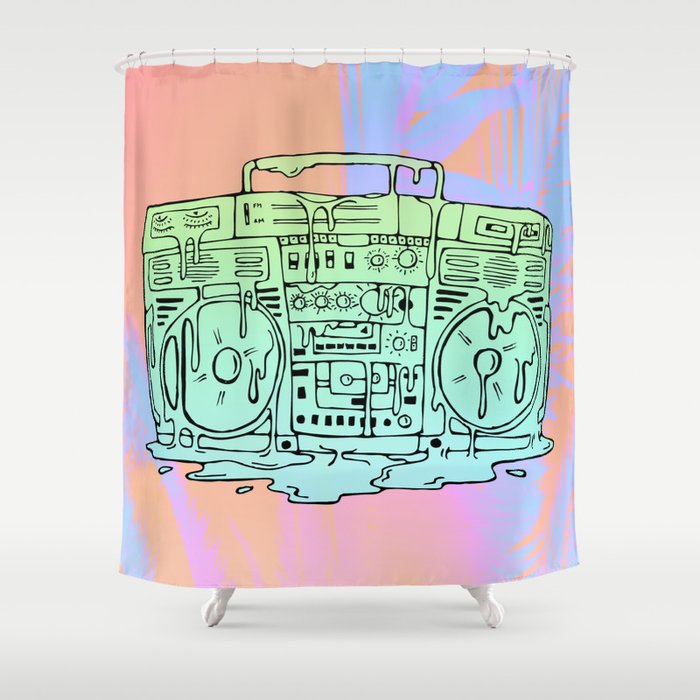 Boombox Shower Curtain