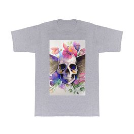 Wings: Rosewater T Shirt | Skull, Flowers, Watercolor, Gothic, Rose, Graphicdesign, Digital, Floral 