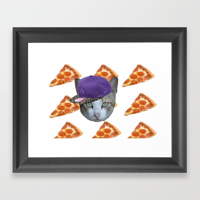 Pizza Cat Framed Art Print