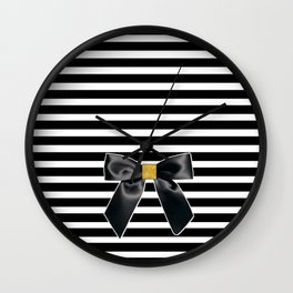Bow + Stripe Wall Clock