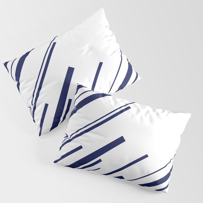 Diagonals - Blue and White Pillow Sham