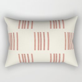 Rust Mudcloth Stripes Rectangular Pillow