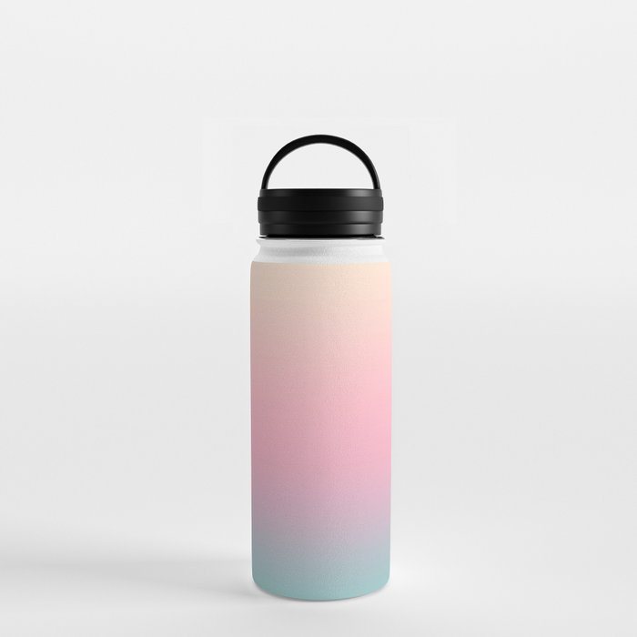 Ombre gradient illustration pink yellow blue colors Water Bottle