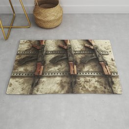 AK-47 Gun Rack Art Area & Throw Rug