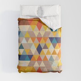 Geometric Triangle - Ethnic Inspired Pattern - Orange, Blue Comforter
