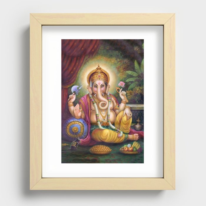 Lord Ganesha, Remover Of Obstacles, Patron Deity Of Writers. Recessed Framed Print