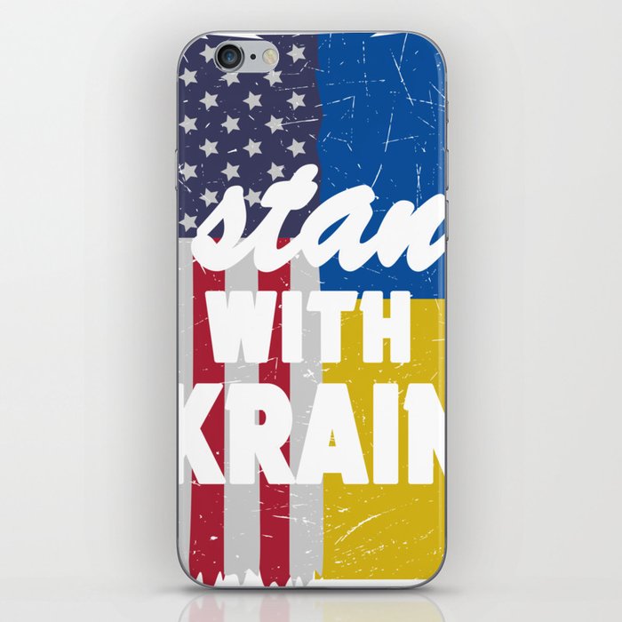 I Stand With Ukraine American Flag iPhone Skin
