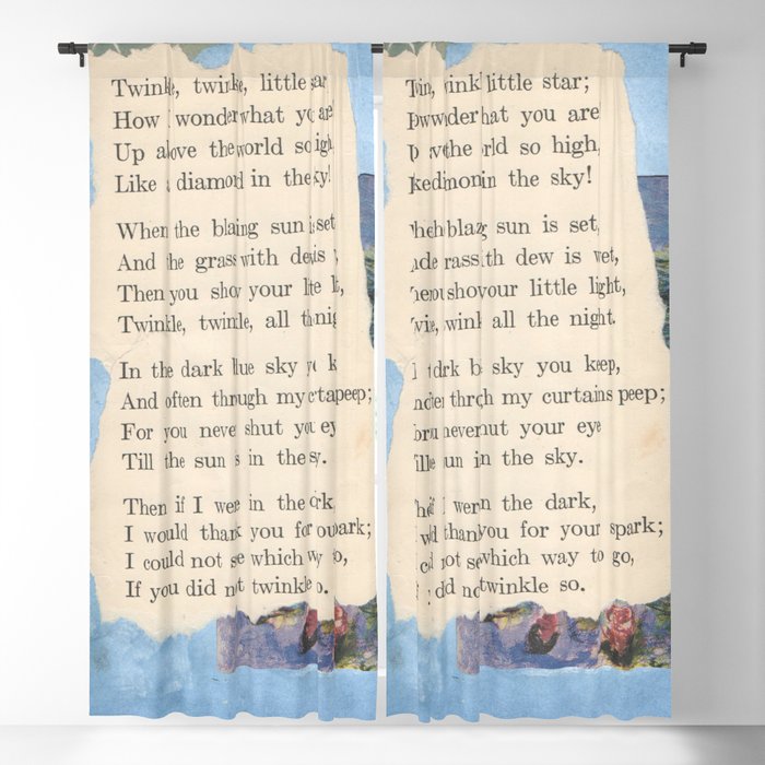 Twinkle Twinkle Watercolour Collage Blackout Curtain