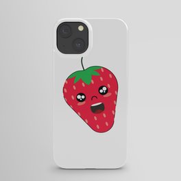 Cute Strawberry Fruit Illustration iPhone Case