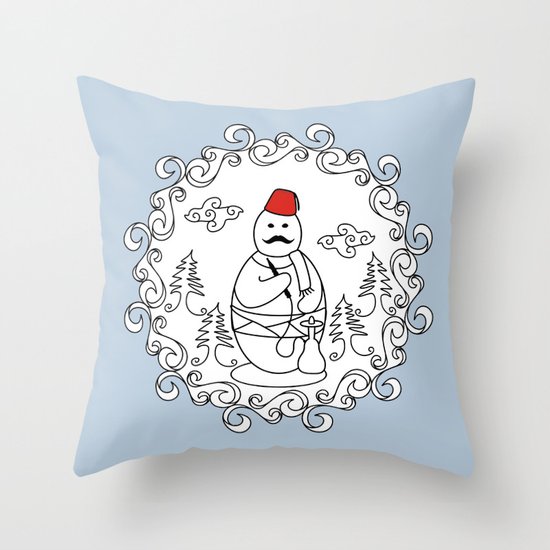OttoSnowMan Throw Pillow