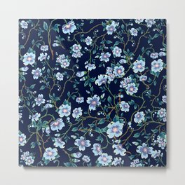 Seamless pattern with beautiful mini flowers Metal Print