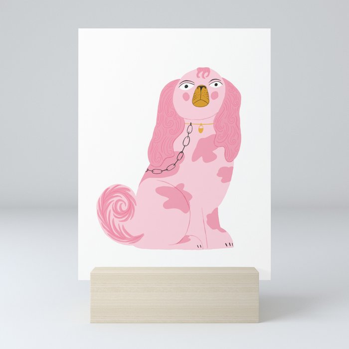 Pink Staffordshire Dog Mini Art Print