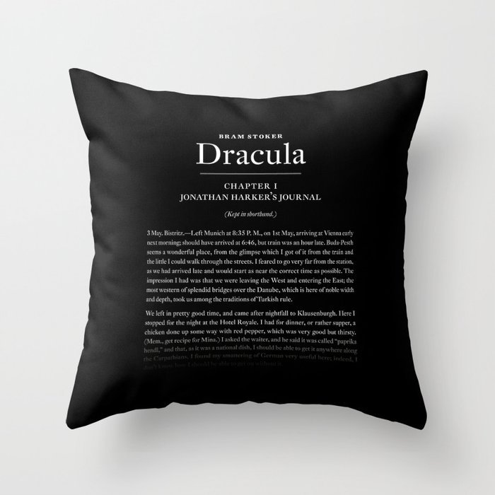 Dracula by Bram Stoker Throw Pillow