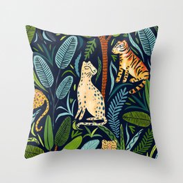 Jungle Cats Throw Pillow