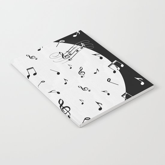 Music Black and White Notebook