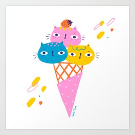Gato Gelato - ice-cream cats Art Print