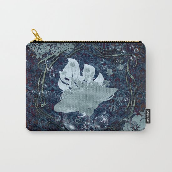 Surfing, surfboard with flowers Carry-All Pouch