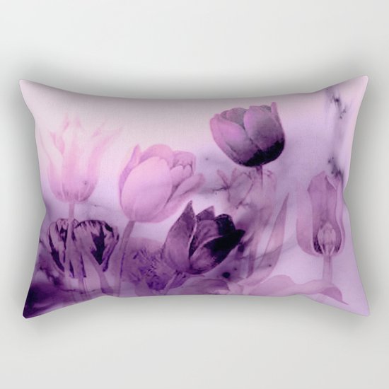 tulips through smoke Rectangular Pillow