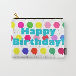 Happy Birthday with Balloons Carry-All Pouch