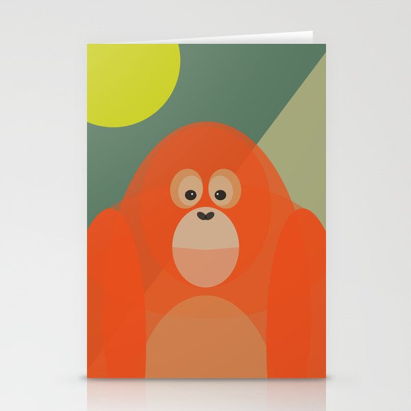 Mid Century Orangutan Stationery Cards