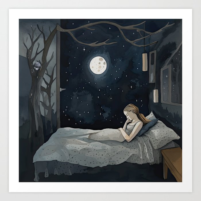 Sleep with the Moon Art Print