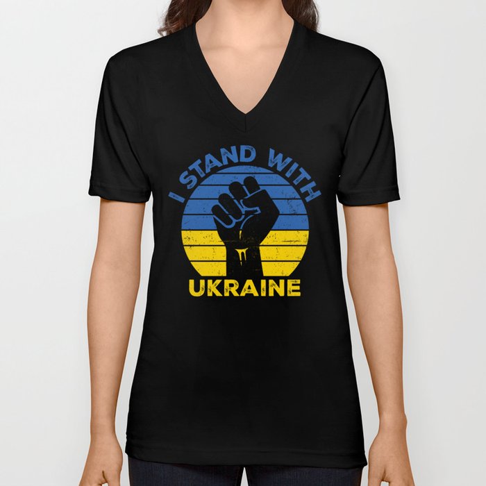 I Stand With Ukraine V Neck T Shirt