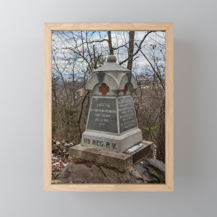 Monument to the 119th Pennsylvania Volunteers Framed Mini Art Print