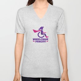 Funny Wheelchair Walking Disability Carer Gift Unisex V-Neck