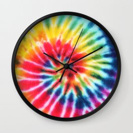 Retro Rainbow Colourful Tie Dye Wall Clock