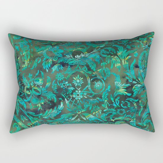 Watercolor Damask Pattern 05 Rectangular Pillow