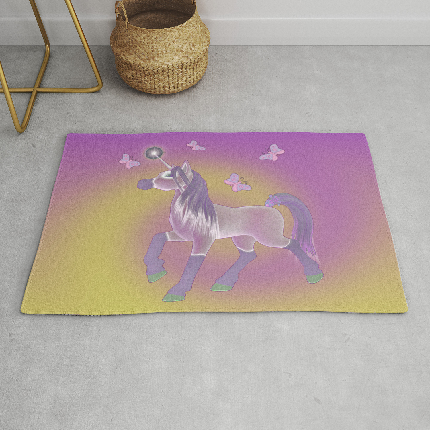Lilac Unicorn Fantasy Art Rug By Loneangel Society6