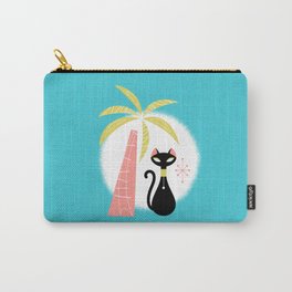 va-CAT-ions Carry-All Pouch | Mia, Graphicdesign, Cat, Mcm, Vintage, Feline, Palm, Animal, Vacations, Retrovibes 
