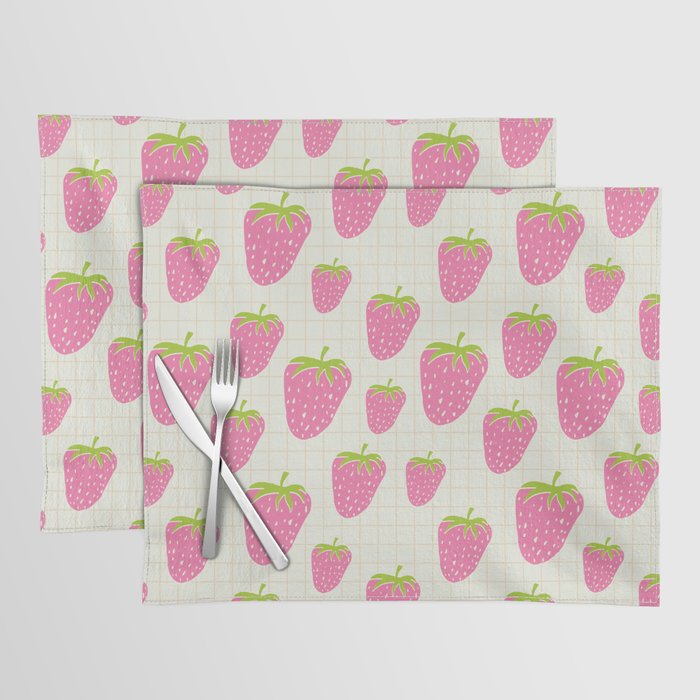 Cute Strawberries Pattern Placemat