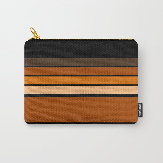 Black and yellow , brown and orange striped pattern . Carry-All Pouch