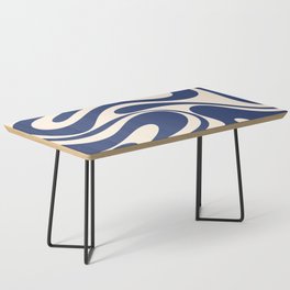 Retro Fantasy Swirl Abstract in Blue and Cream Coffee Table