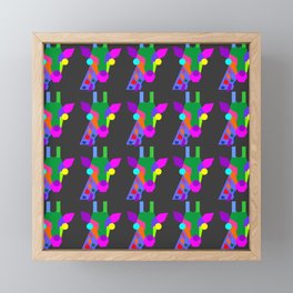 Giraffe Pattern Wpap Style Black background Framed Mini Art Print