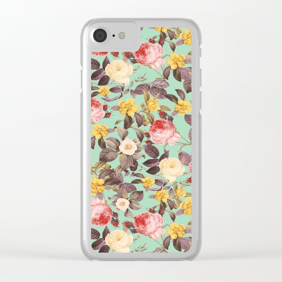 Classic Floral Pattern Clear iPhone Case