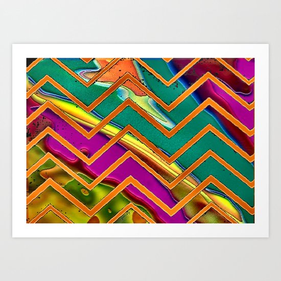Alien Sun Chevron Art Print