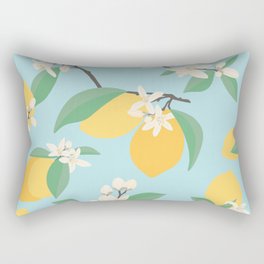 Lemon patter light blue Rectangular Pillow