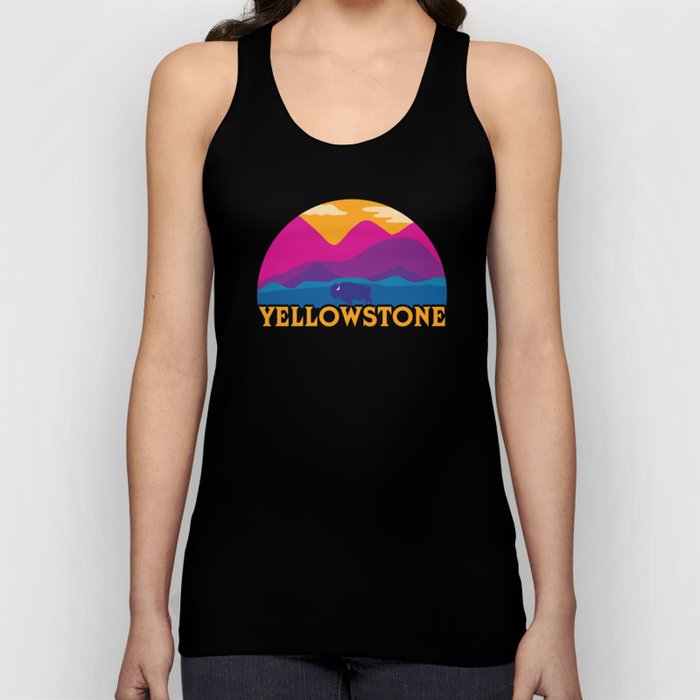 Yellowstone National Park Bison Sunset Tank Top