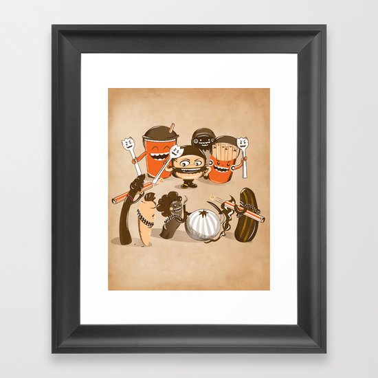Food Fight Framed Art Print