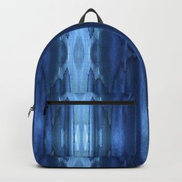 Tie and dye blue ornament Backpack | Stripes, Monocrome, Indigo, Vibrant, Verticalprint, Royal, Graphicdesign, Summer, Ornament, Jeans 