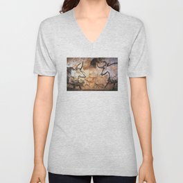 Lascaux Cave animal painting V Neck T Shirt