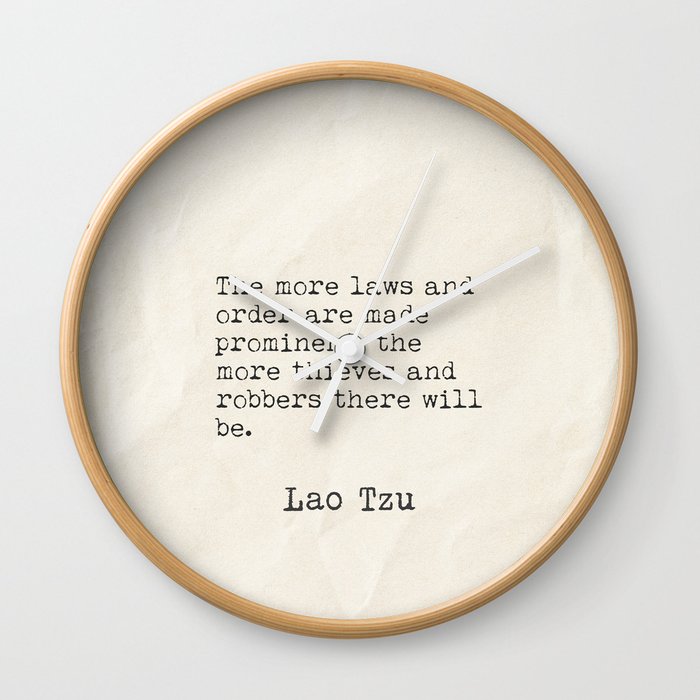 East wise words Lao Tzu Wall Clock