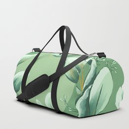 Sunny Wild Herb Garden Green Duffle Bag