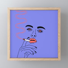 Blue Girl Framed Mini Art Print